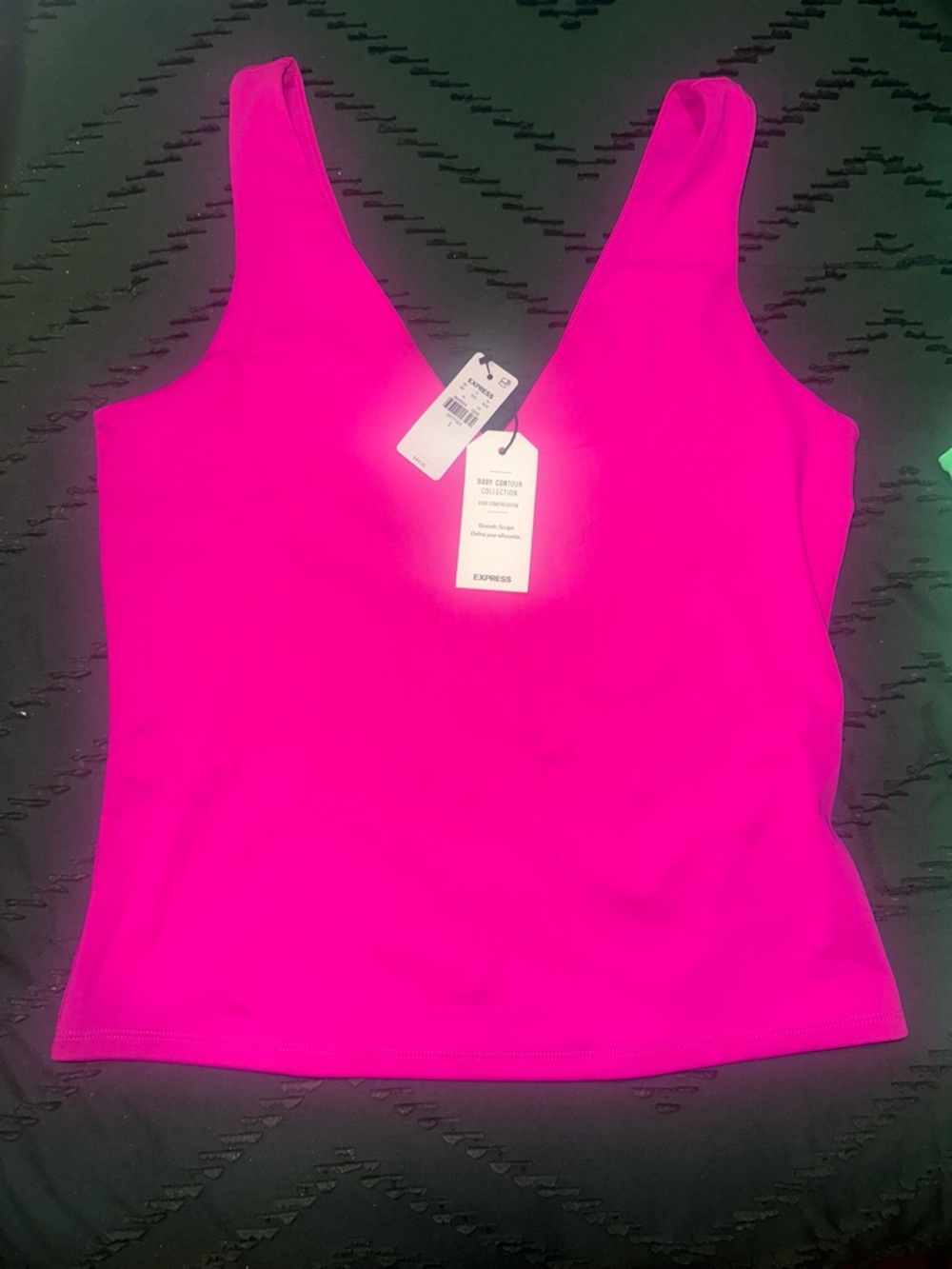 Express Hot Pink V-Neck Tank Top